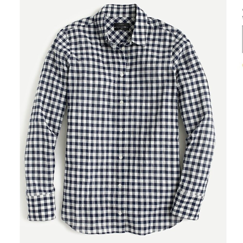 J. Crew Classic-fit boy shirt in crinkle gingham green